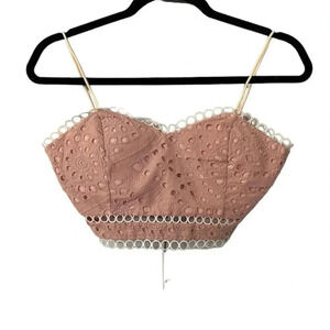 Storets Women's Pink Spaghetti Strap Carol Punched Bustler Top Size S NWT